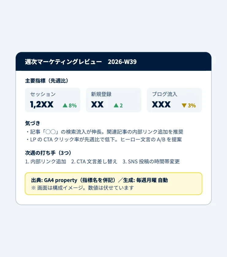 週次KPIレポートを自動生成